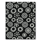 Monochromatic Floral Ring Scatter Composition Rug