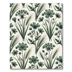 Sage Green Botanical Wheat Meadow Rug