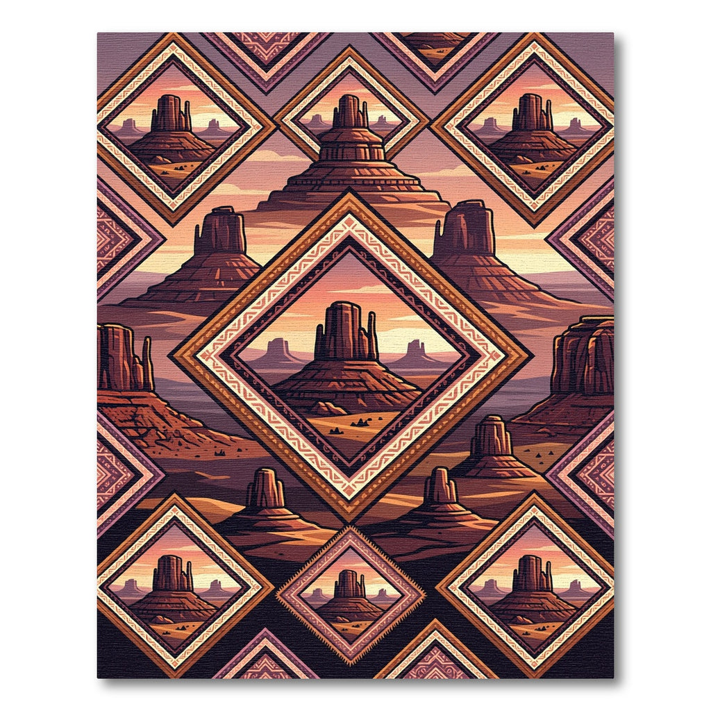 Southwestern Desert Mountain Geometric Rug