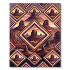 Southwestern Desert Mountain Geometric Rug