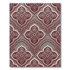 Rose Gold Quatrefoil Arabesque Medallion Rug