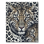 Majestic Leopard Face Animal Portrait Rug