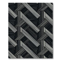 Dark Gray Wood Plank Interlock Rug