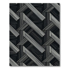 Dark Gray Wood Plank Interlock Rug