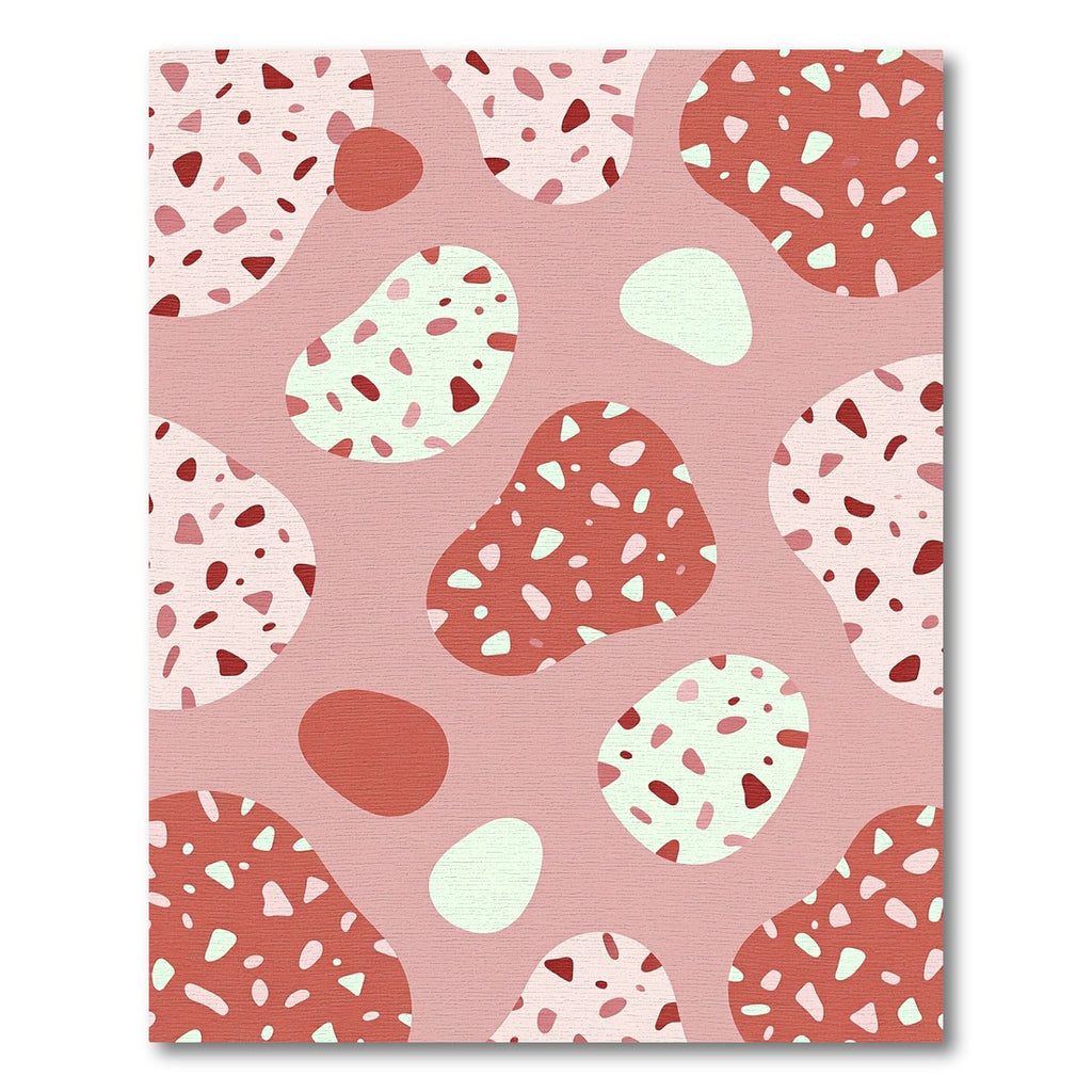 Blush Terra Cotta Abstract Terrazzo Rug
