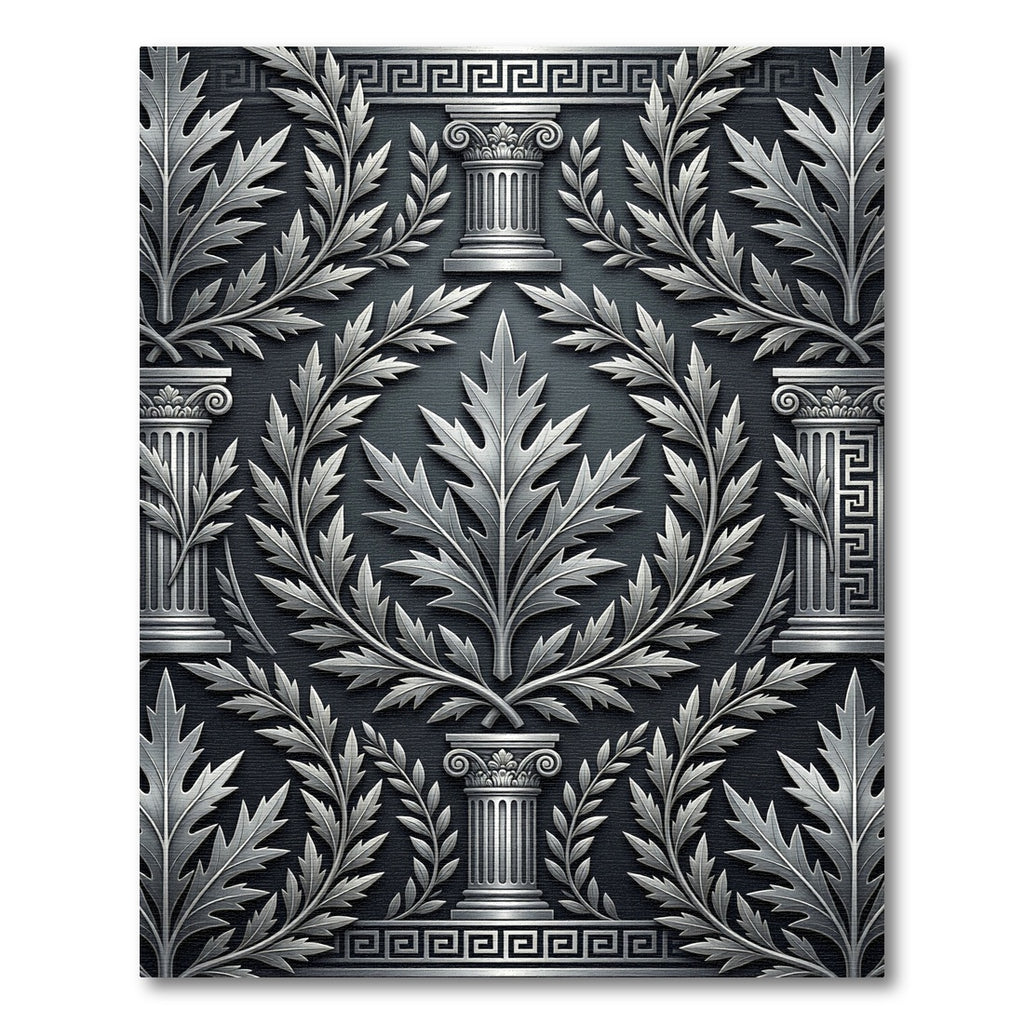 Greco Roman Leaf Column Detail Rug