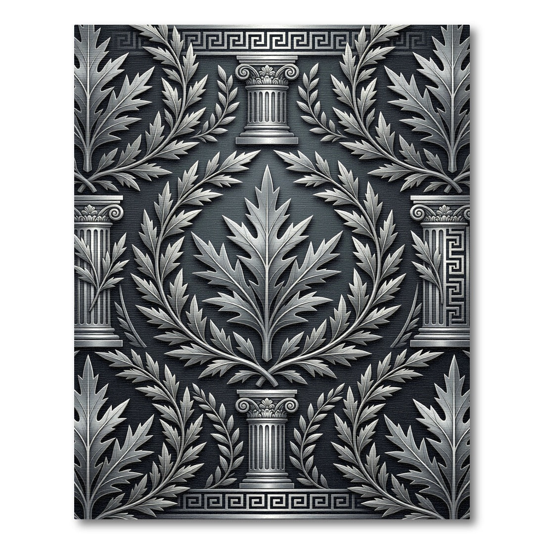 Greco Roman Leaf Column Detail Rug
