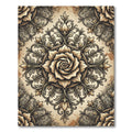 Vintage Beige Floral Rose Medallion Rug