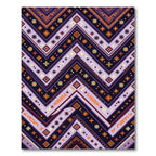 Purple Orange Tribal Chevron Rug