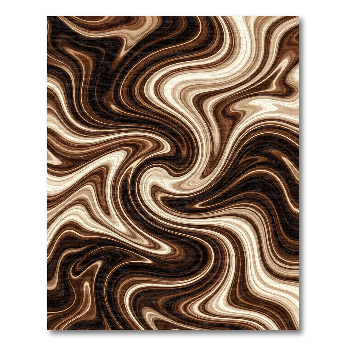 Modern Chocolate Swirl Abstract Art Rug
