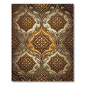 Golden Ochre Damask Floral Medallions Rug
