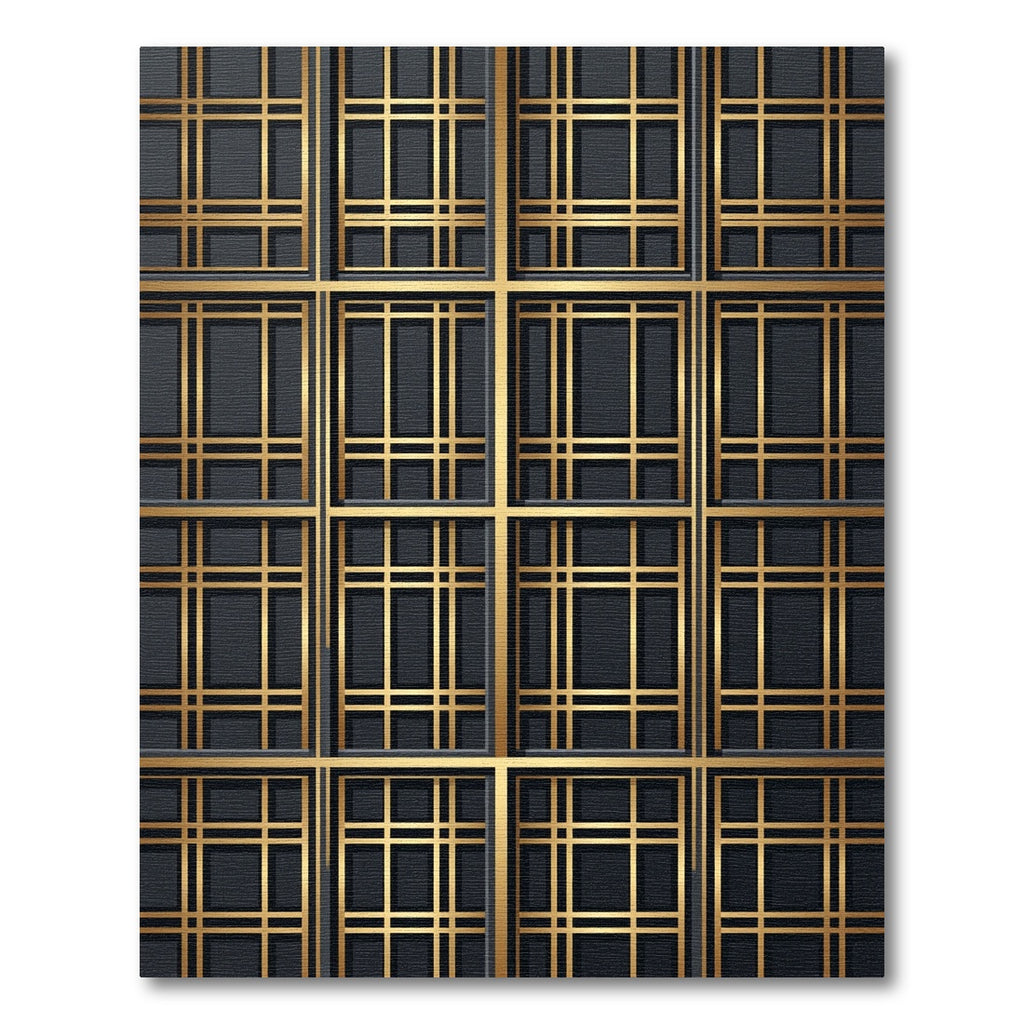 Art Deco Gold Gray Lattice Rug