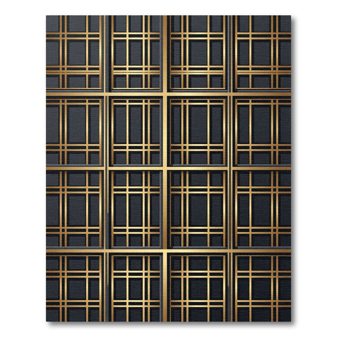 Art Deco Gold Gray Lattice Rug