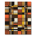 Mid-Century Modern Earth Tone Grid Rug
