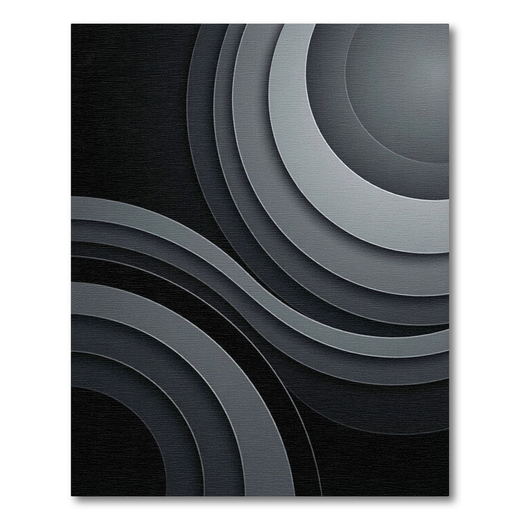 Monochromatic Swirls Layered Curves Rug