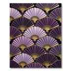Elegant Purple Fan Art Deco Medallion Rug