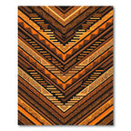 Orange Tribal Chevron Geometric Rug