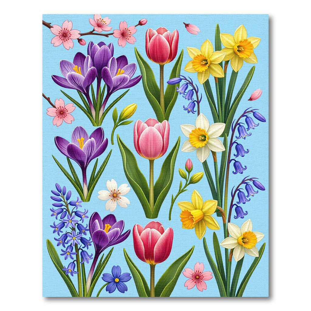 Vibrant Spring Meadow Floral Botanical Rug