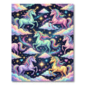 Magical Pastel Unicorns in Starry Clouds Rug