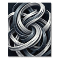 Modern Monochrome Swirling Intertwined Ribbon Rug
