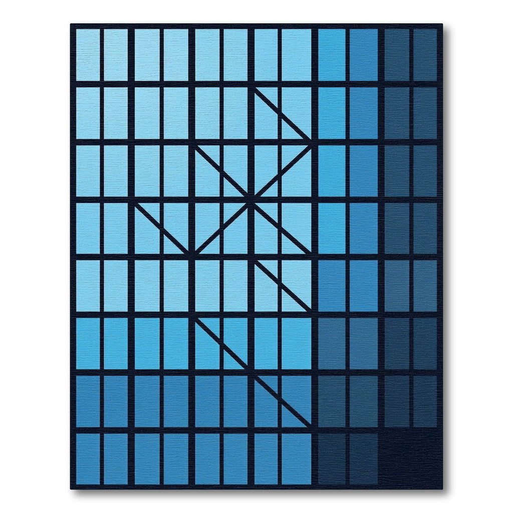 Gradient Blue Geometric Window Rug