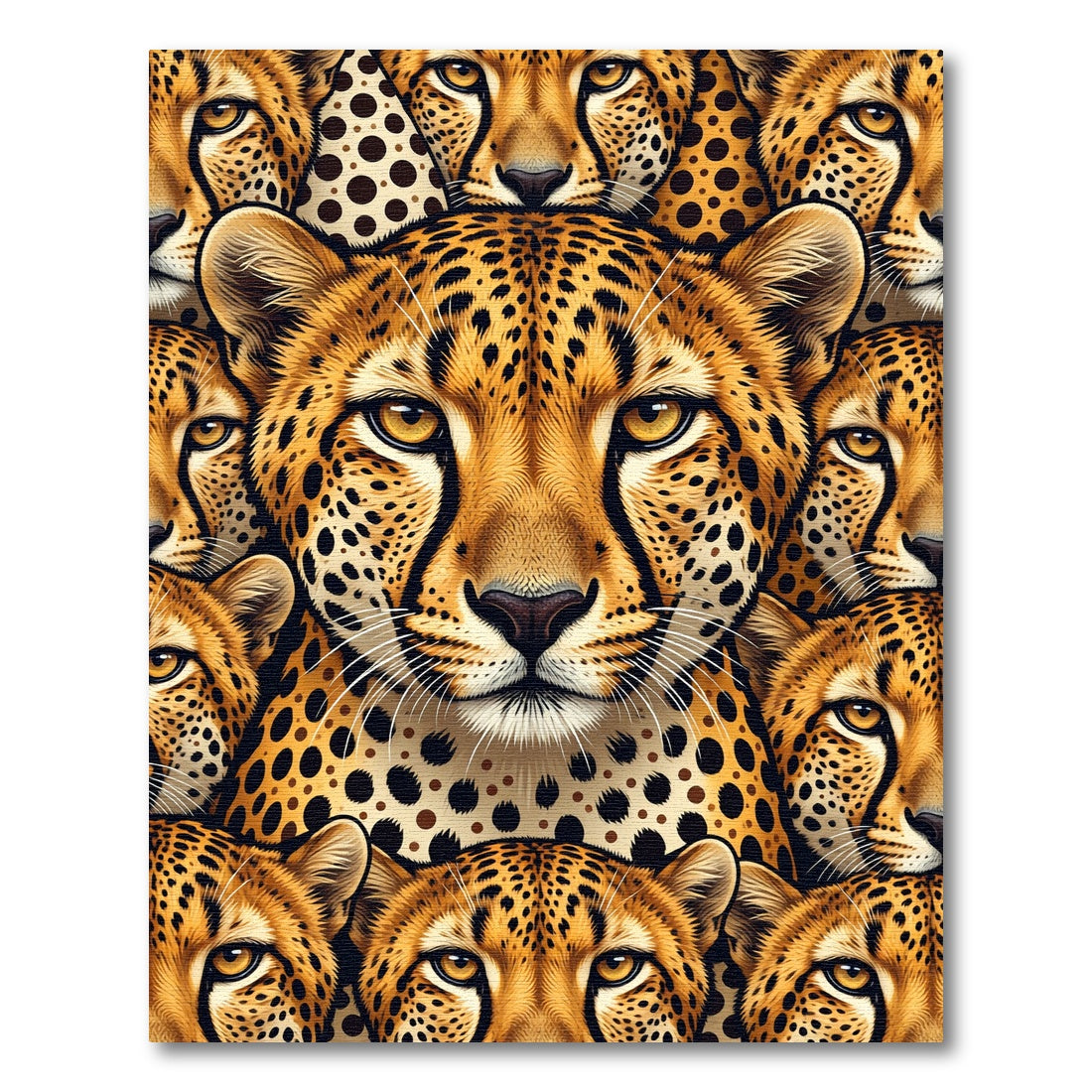 Majestic Multi Cheetah Face Close-up Rug