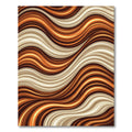 Abstract Golden Amber Wavy Stream Rug