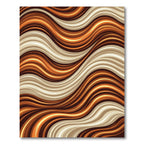 Abstract Golden Amber Wavy Stream Rug