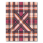 Abstract Peach and Magenta Plaid Rug