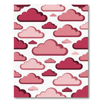 Crimson Pink Cloud Cluster Medley Rug
