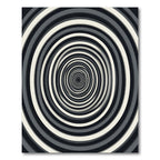 Monochromatic Elliptical Vortex Concentric Circular Art Rug
