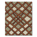 Geometric Burnt Orange Lattice Grid Rug