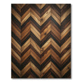 Rich Wood Tones Chevron Pattern Rug