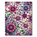 Elegant Purple Clematis Botanical Floral Rug
