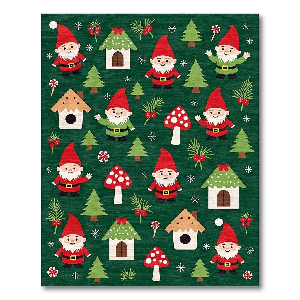 Whimsical Gnomes Forest Christmas Theme Rug