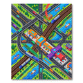 Vibrant Isometric City Transit Urban Map Rug