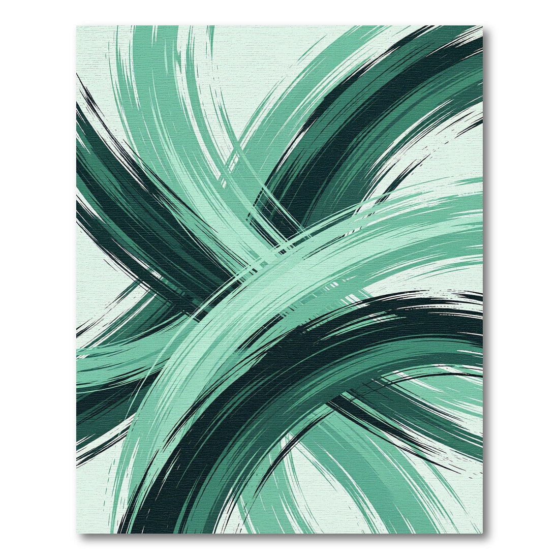 Modern Emerald Swirl Abstract Rug