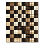 Warm Brown Plaid Patchwork Quilt Rug
