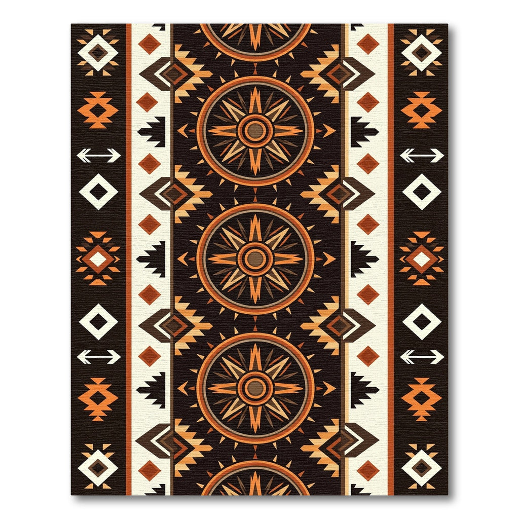 Earthy Southwestern Geometric Sun Burst Rug
