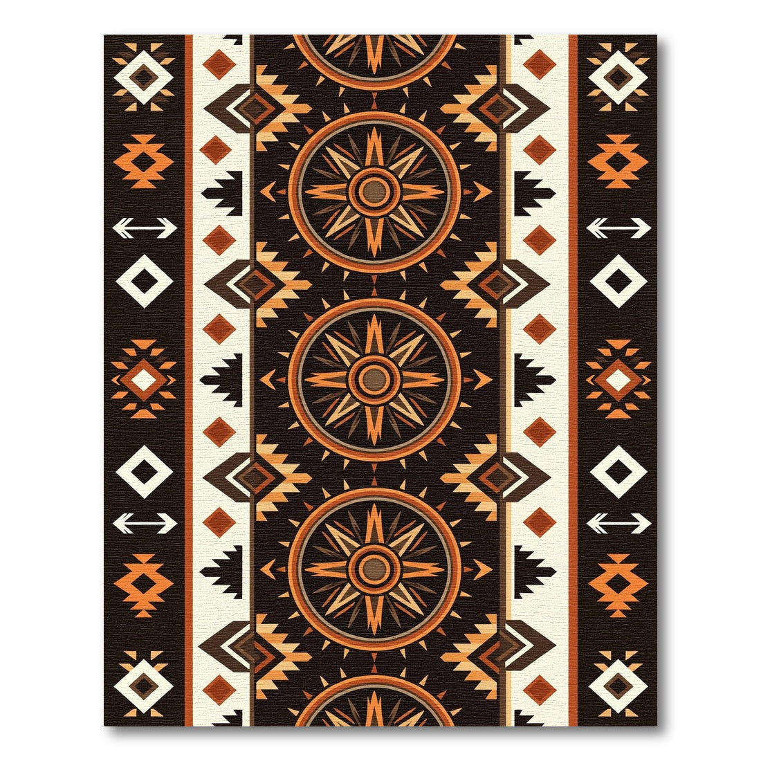 Earthy Southwestern Geometric Sun Burst Rug
