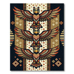 Totem Eagle Geometric Earth Tone Tapestry Rug