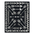 Gray and White Arrow Border Rug