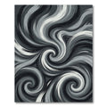 Monochrome Abstract Swirling Wave Art Rug