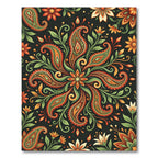 Ornate Paisley Floral Autumn Mandala Rug