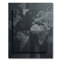Monochrome Industrial Map Global Wall Art Rug