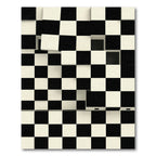 Monochrome Abstract Three Dimensional Checkerboard Rug