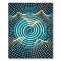 Abstract Cyan Vortex Grid Wave Rug