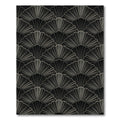 Art Deco Black Fan Shell Arrangement Rug