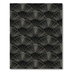 Art Deco Black Fan Shell Arrangement Rug