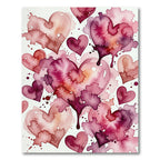 Watercolor Pink Heart Abstract Illustration Rug